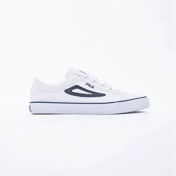 Tênis Fila Mulher Branco/Azul Marinho - Fila Classic Border Canvas Outlet Portugal,PLCD-56409